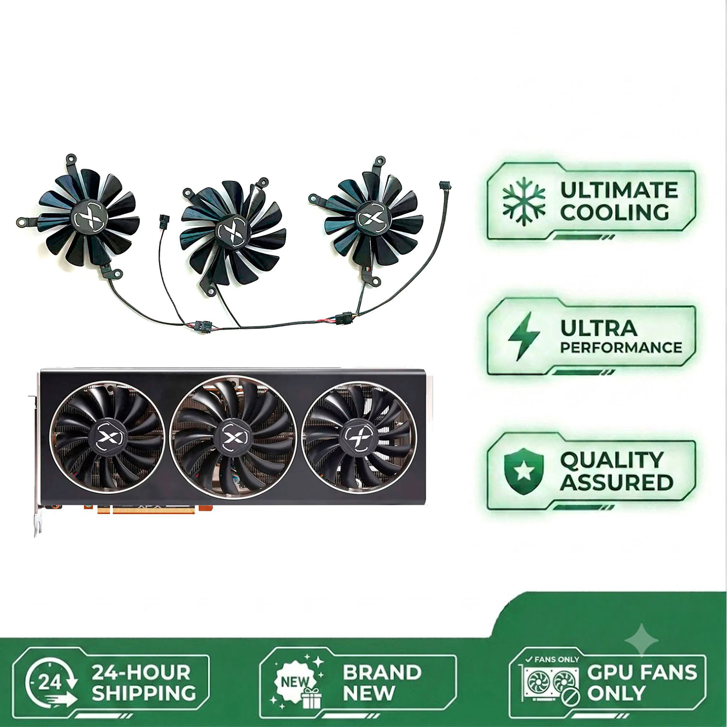 Rx 6700 Xt 12Gb Graphics Card - مروحة GPU جديدة، 4PIN، 95MM، 85MM،